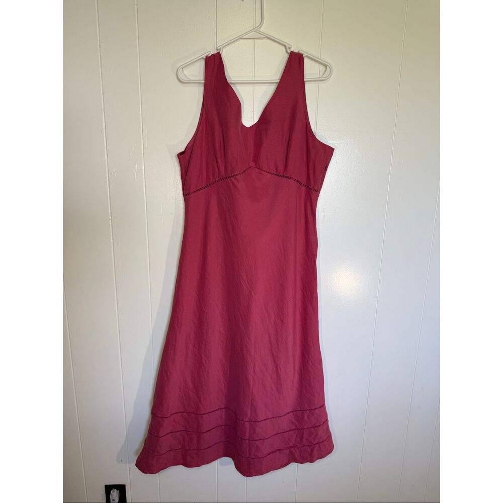 la boutique sleeveless midi linen silk rose dress 16